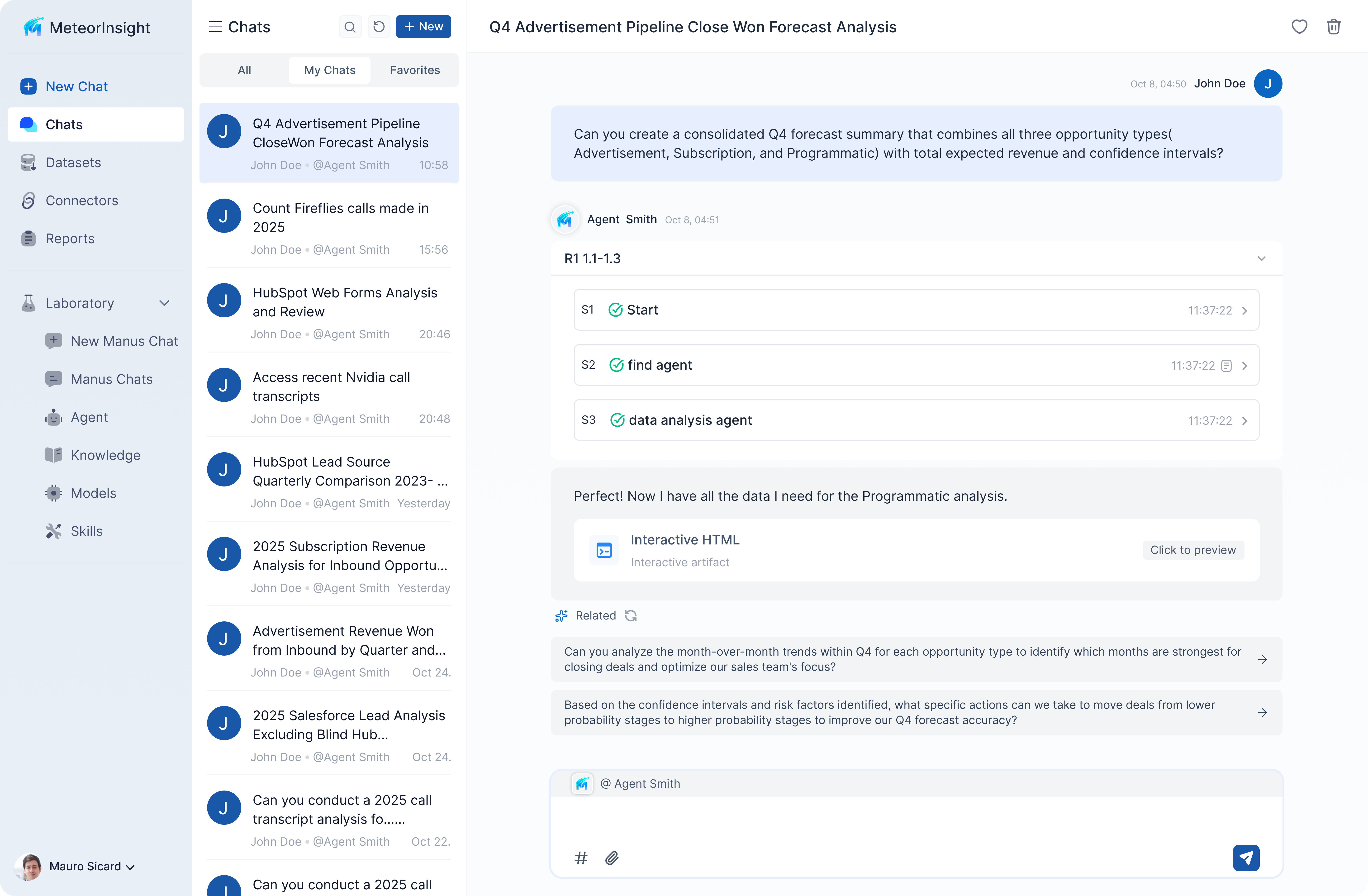 MeteorInsight intelligent document platform interface
